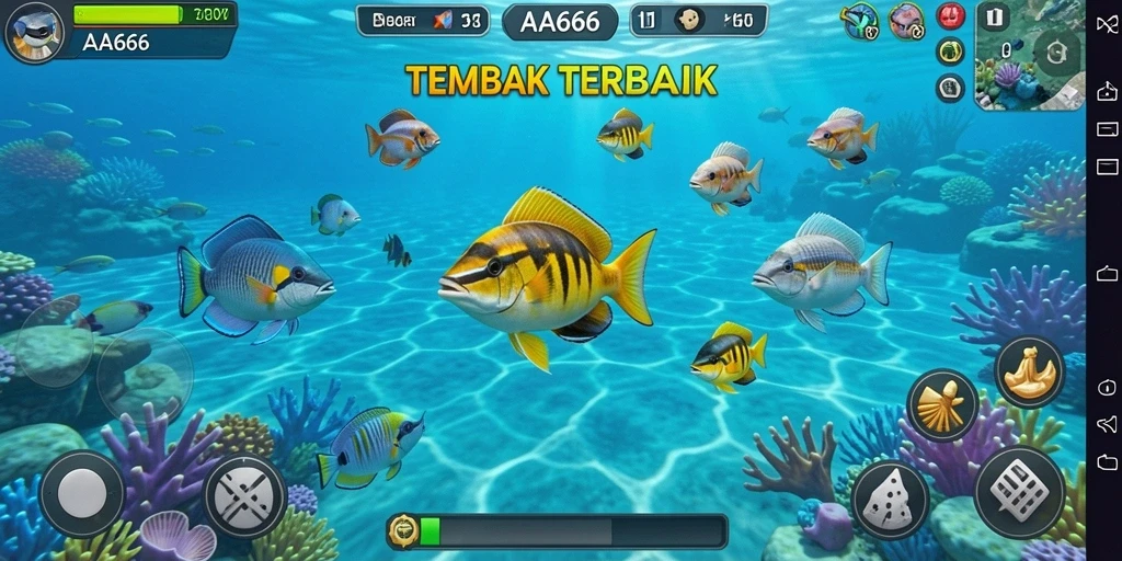 Tampilan gameplay Tembak Ikan di AA666 yang menantang dan seru.