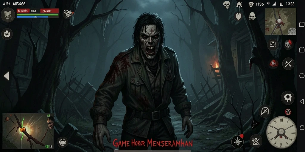 Tampilan gameplay AIFA66 yang menegangkan dan menyeramkan.