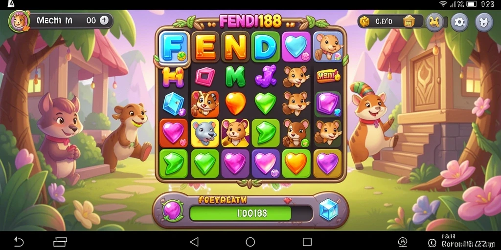 Tampilan gameplay seru FENDI188 dalam permainan Match-3.