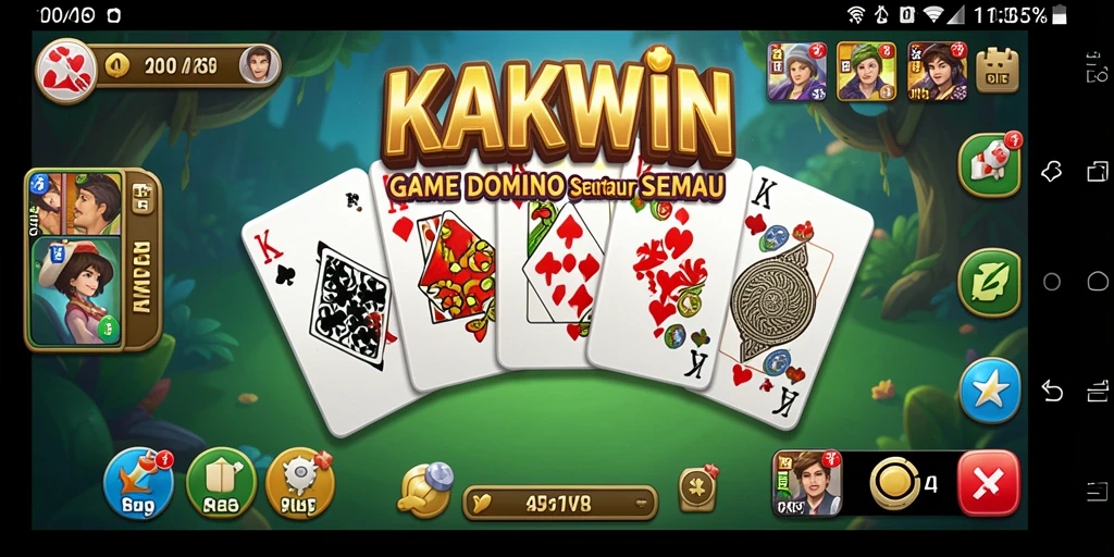 Screenshot dari gameplay KAKWIN yang menggambarkan keseruan bermain Domino.
