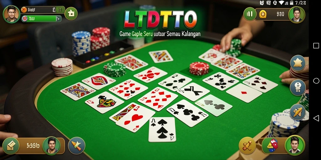 Screenshot LTDTOTO menampilkan permainan Gaple yang seru dan interaktif.