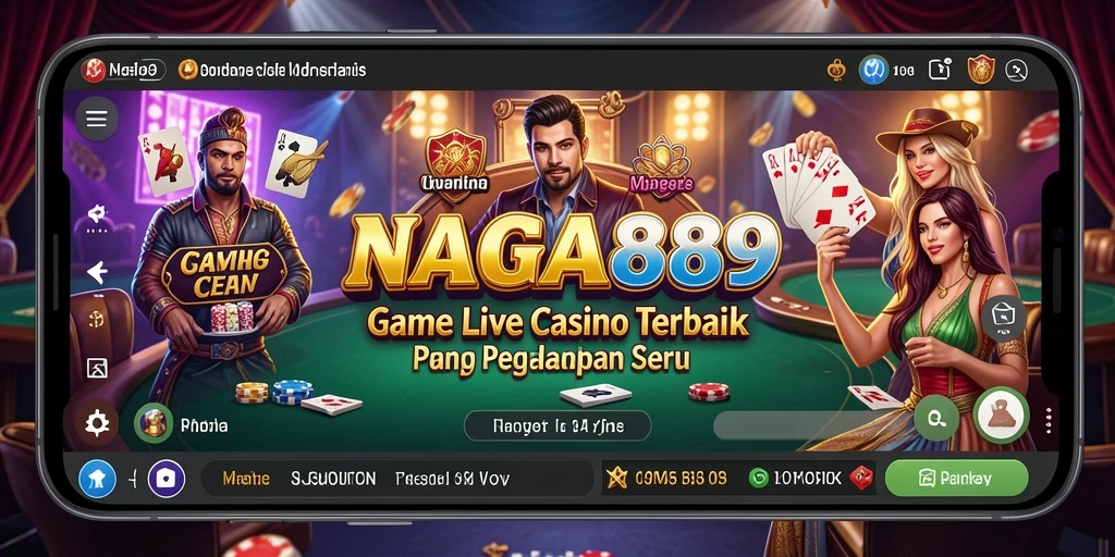 Screenshot gameplay yang menampilkan dealer live dan suasana kasino.