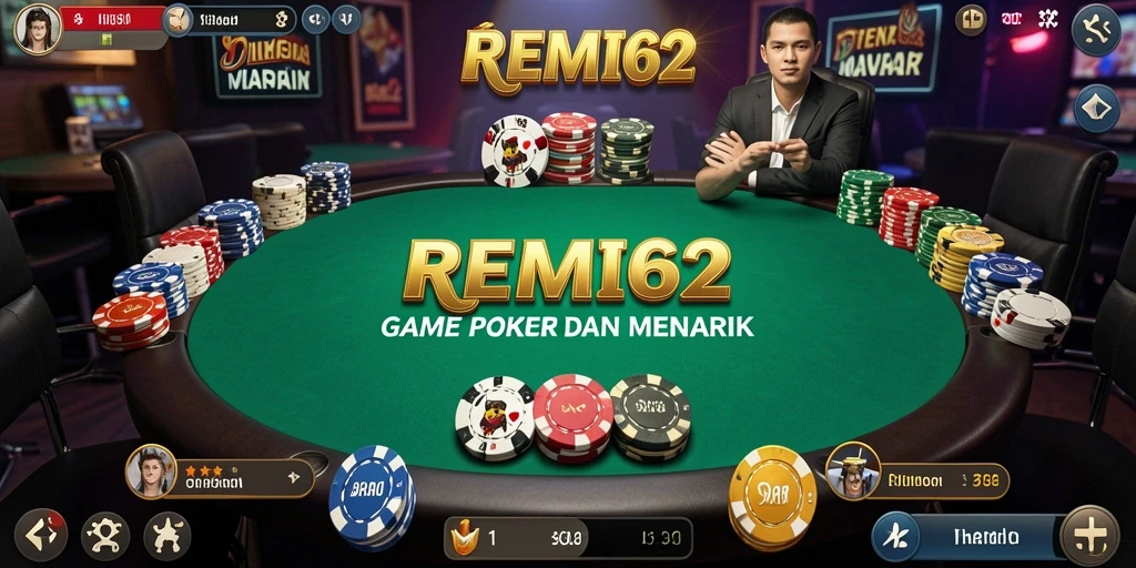 Tampilan gameplay menarik dengan suasana poker kasino.
