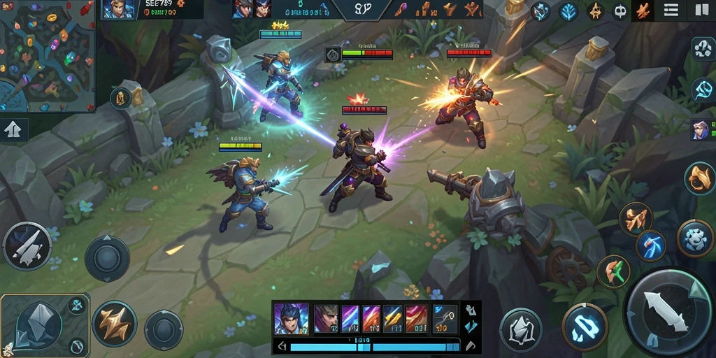 Tangkapan layar gameplay SEE789 dalam pertempuran tim yang seru.