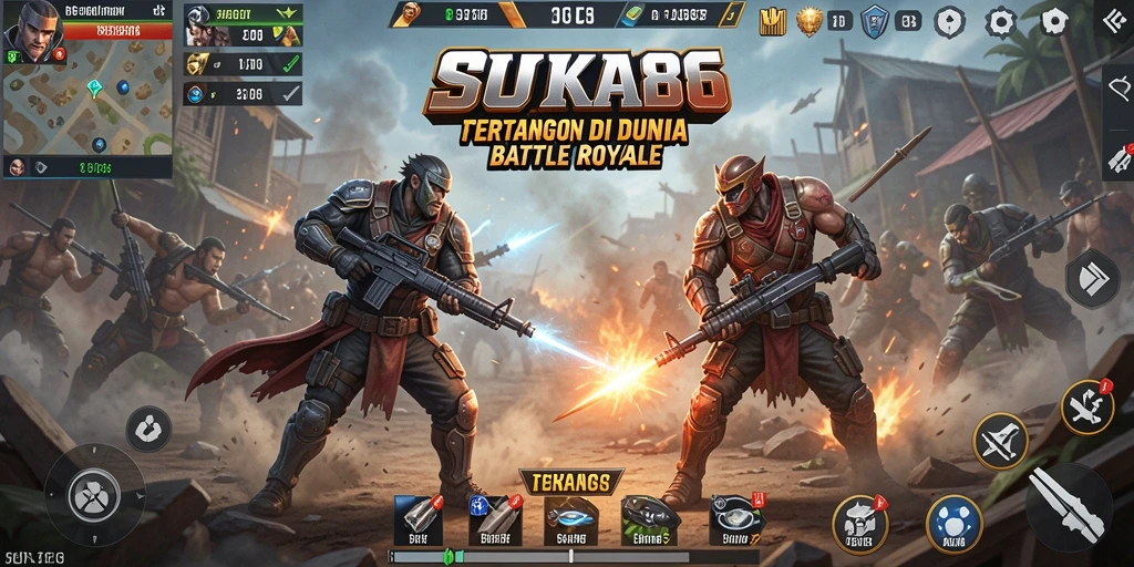 Tampilan gameplay SUKA86 yang mendebarkan dalam pertempuran Battle Royale.
