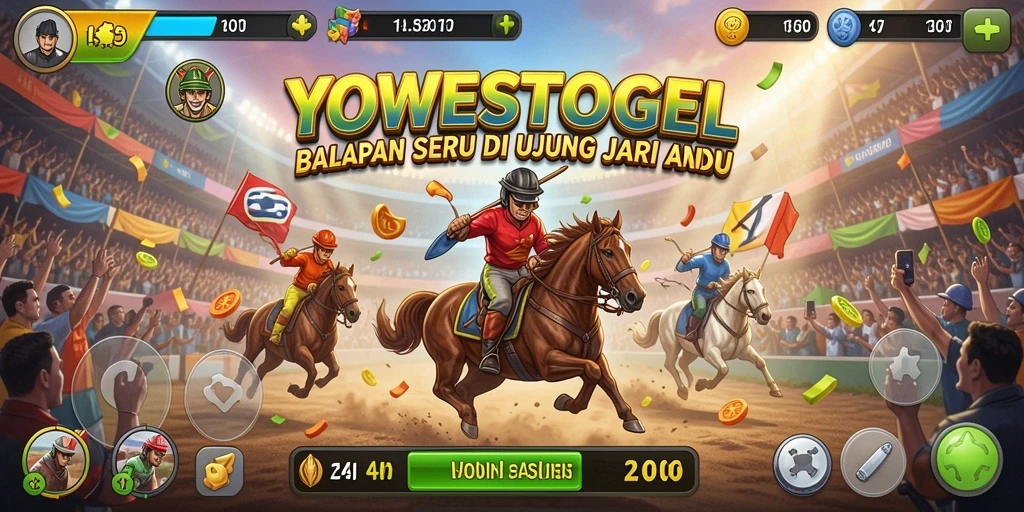 Tampilan seru balapan di <strong>YOWESTOGEL</strong> dengan kendaraan dan trek yang menantang.